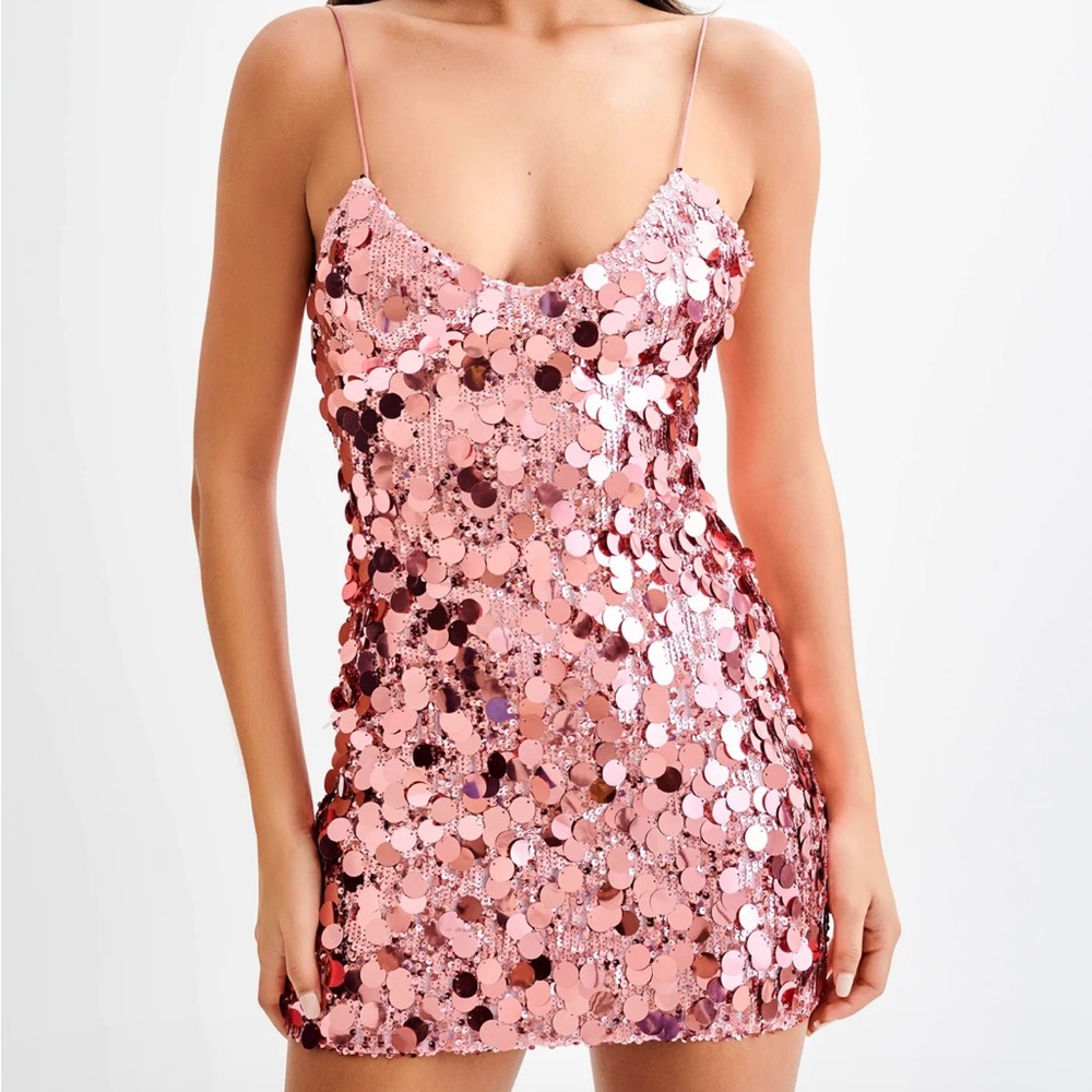 Meshki Romilly sequin mini dress - Candy Pink